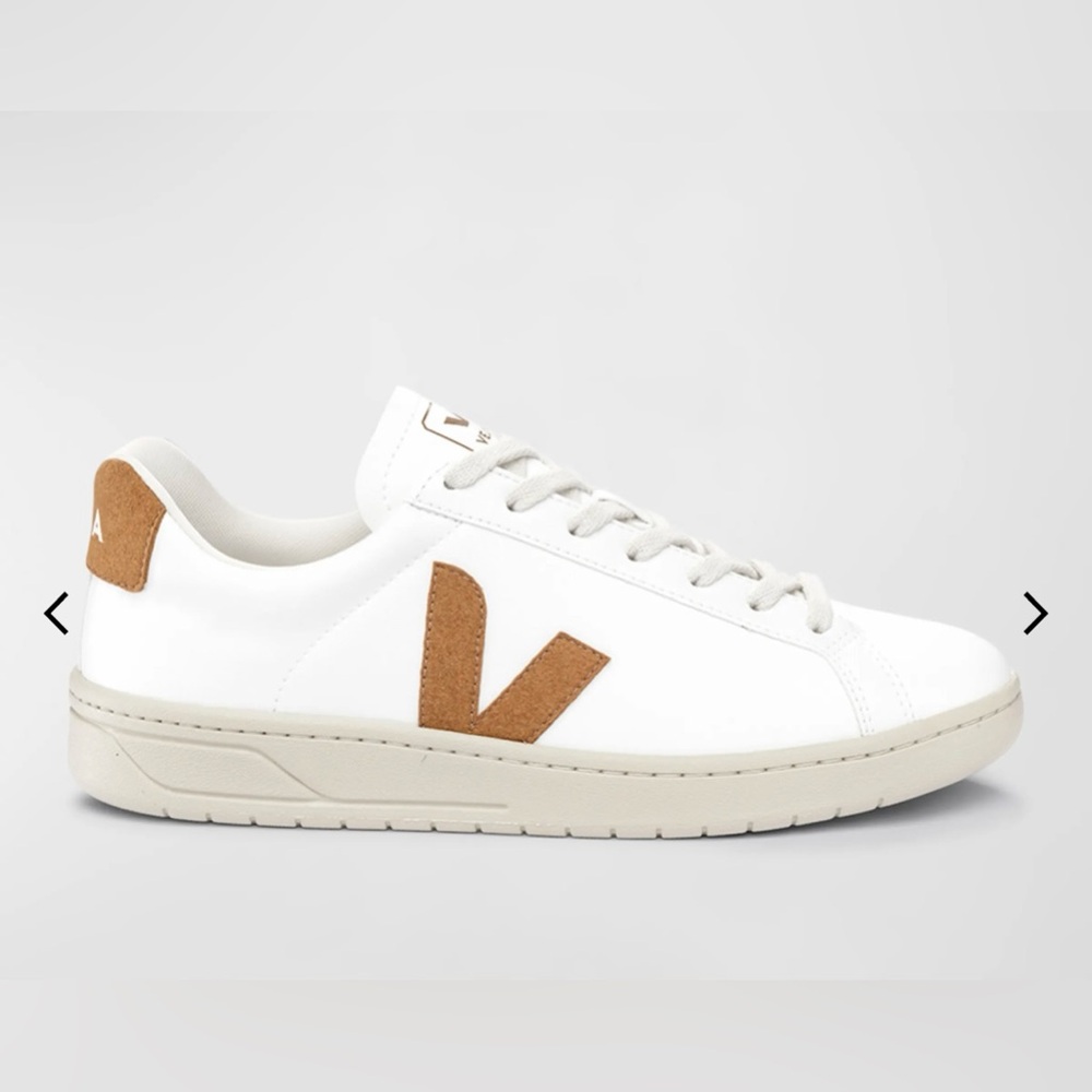 Veja White and Tan Sneakers